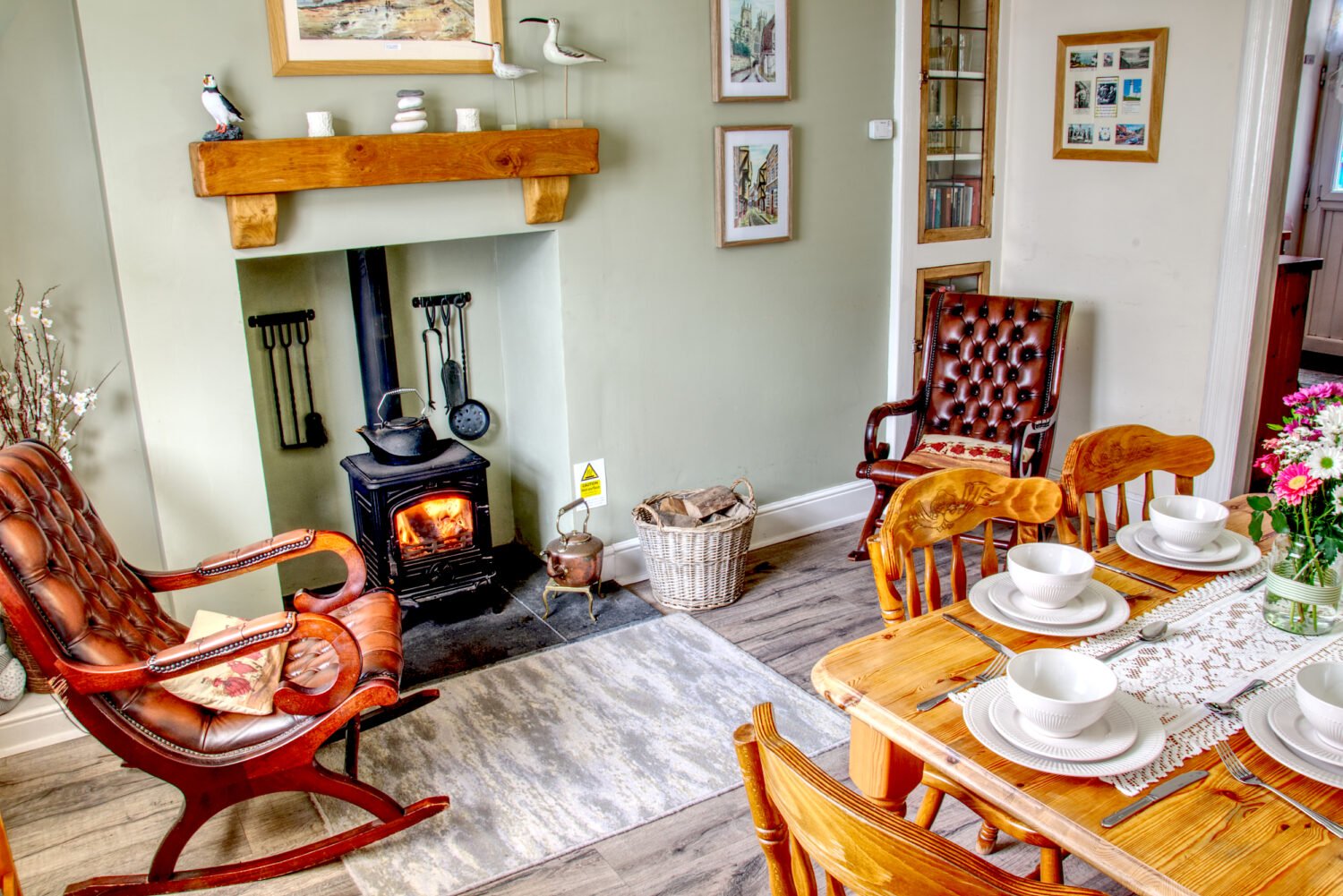 Dining Room with Log Burner